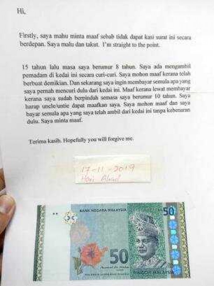 Orang ini Dihantui Dosa Selama 15 Tahun, Karena Pernah Curi Penghapus