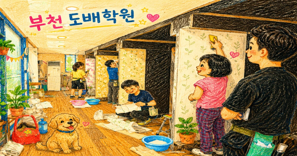 도배기능사 자격증 준비 도배학원 실습 교육 후기 광명시에서 가까운 도배학원 실습 교육