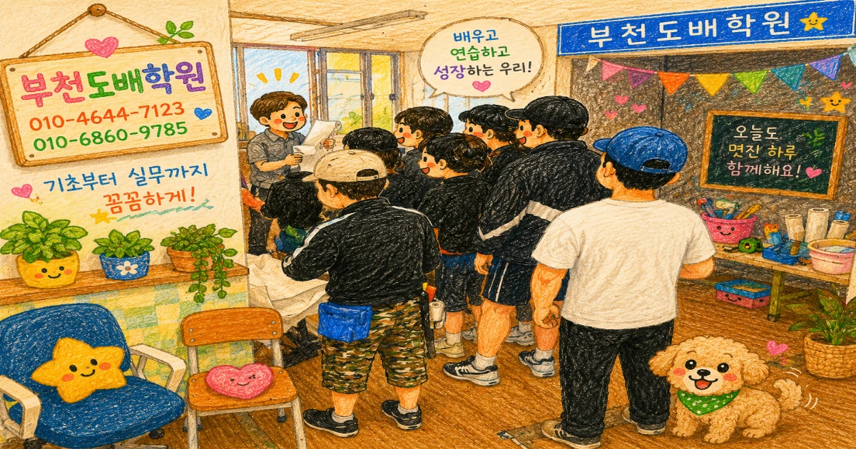 도배배우기 현장 실습 중심 교육 후기 구로구에서 가까운 도배학원 실습 교육