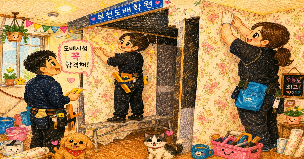 도배학원 취업 준비 국비지원 후기 부천 도배학원 실습 교육