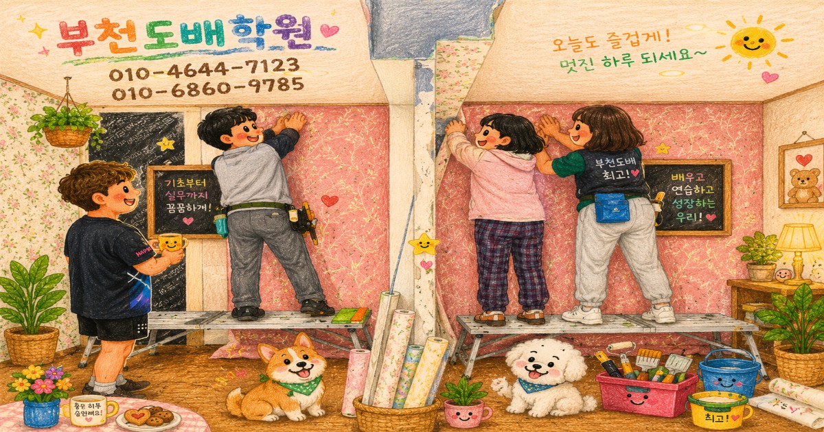 국비지원 도배학원 도배배우기 후기 구로구에서 가까운 도배학원 실습 교육