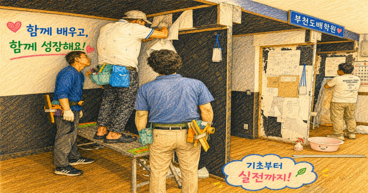 부평 국비지원도배 교육 신청방법 및 국민취업지원제도 혜택 | 50대 남녀 창업준비생 수강 후기