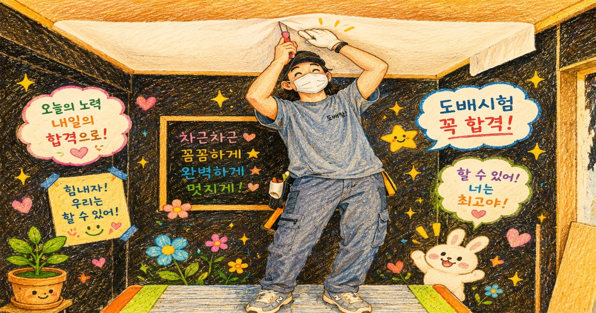 도배기술배우기 현장 중심 교육 후기 안산에서 가까운 도배학원 실습 교육