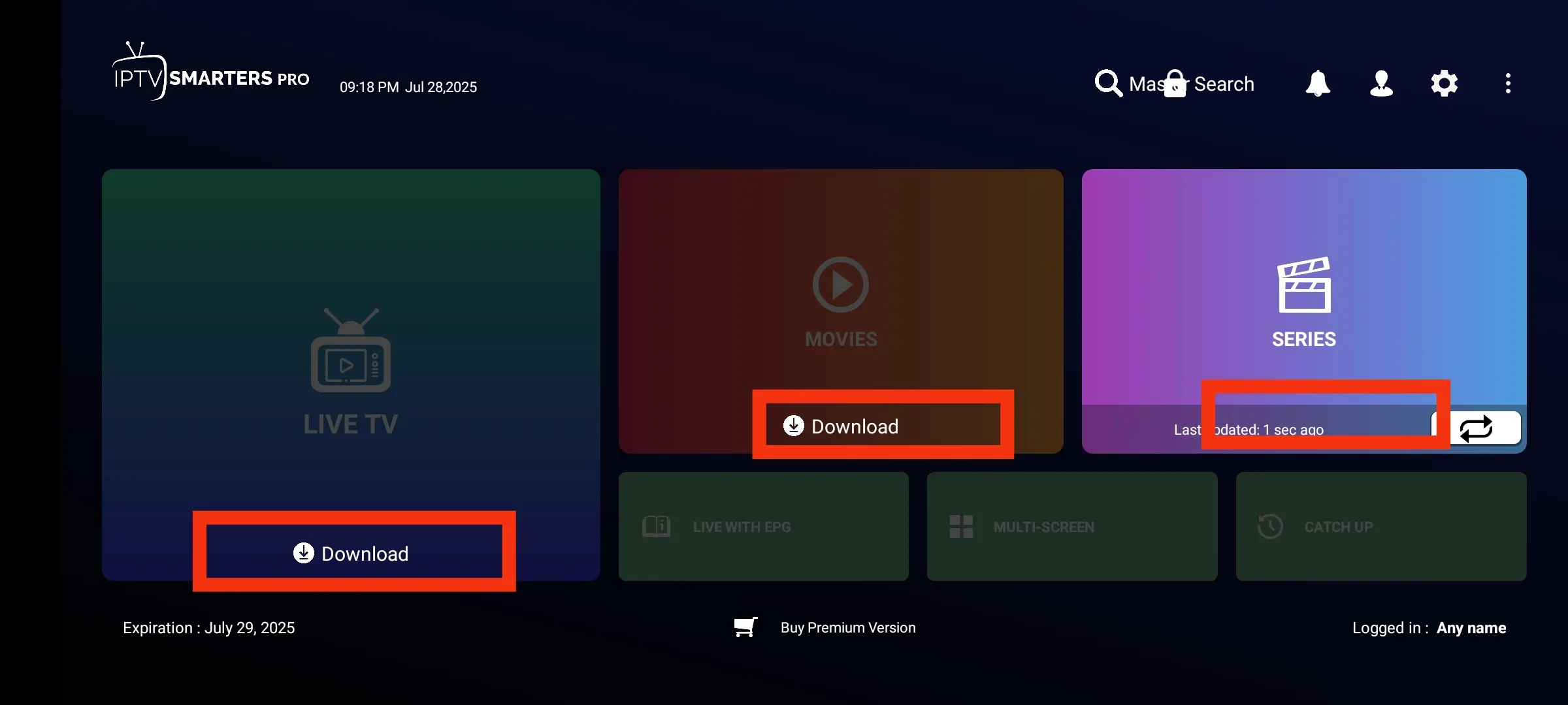 Content loading screen within the app.