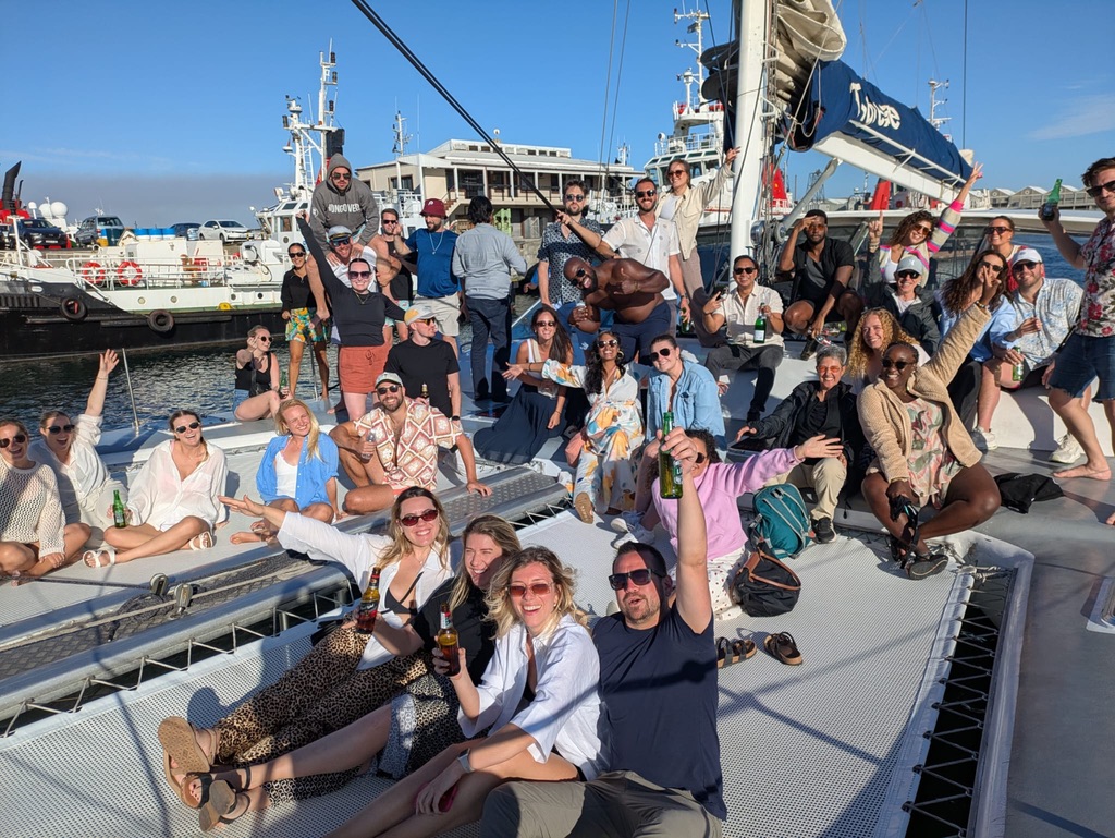 A group of travelers enjoying a scenic viewpoint