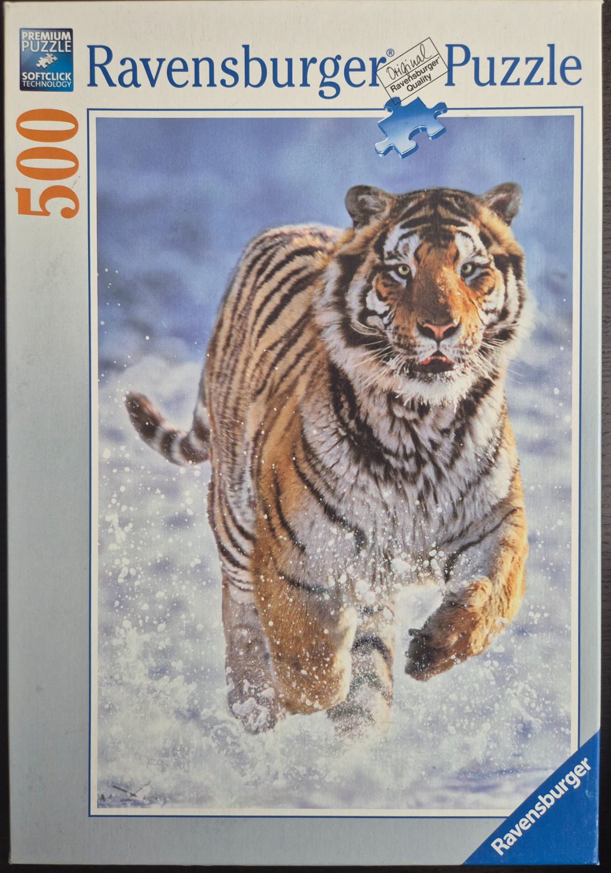 Puzzle: Tiger im Schnee von Ravensburger (500 Teile) - Wanderpuzzle
