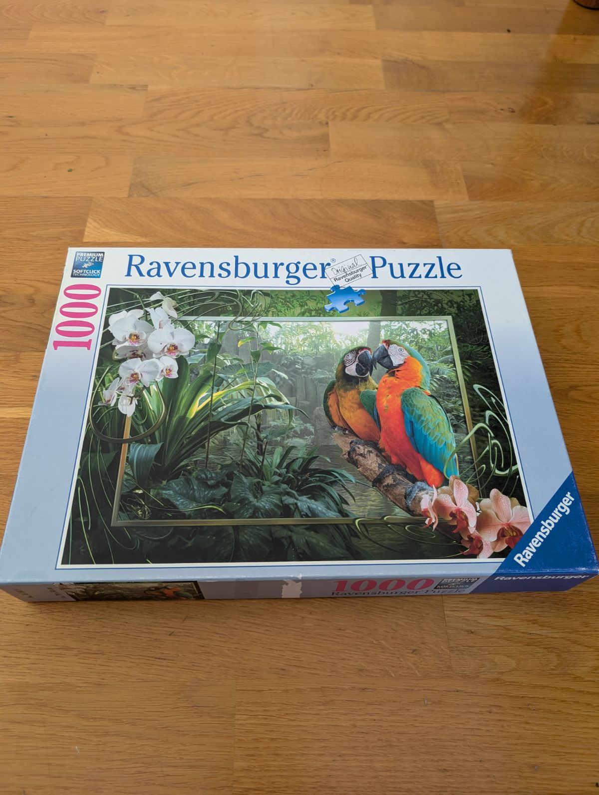 Puzzle: Papageien im Dschungel von Ravensburger (1000 Teile) - Wanderpuzzle #105