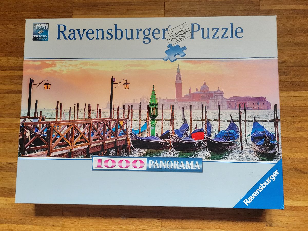 Puzzle: Gondeln in Venedig von Ravensburger (1000 Teile) - Wanderpuzzle #112