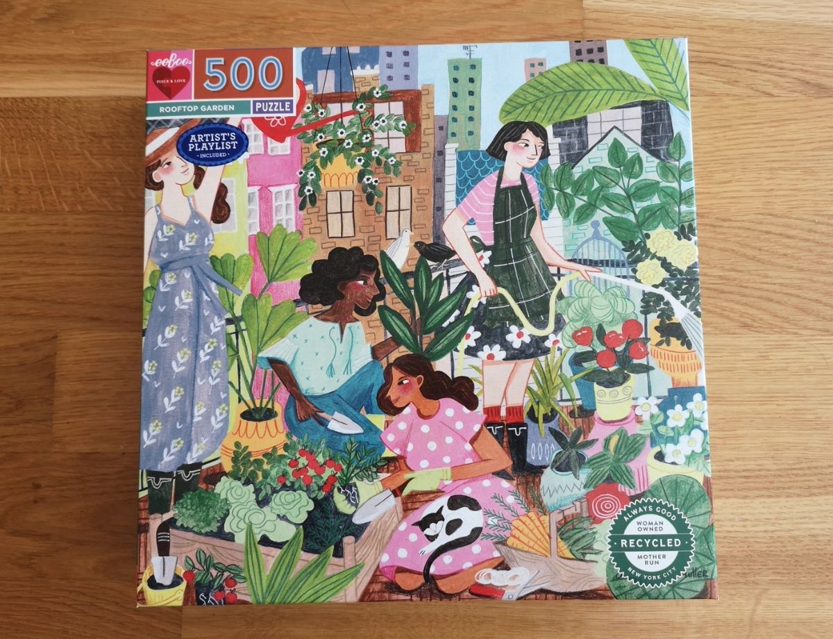Puzzle: Dachgarten/ Rooftop Garden von Eeboo (500 Teile) - Wanderpuzzle #142