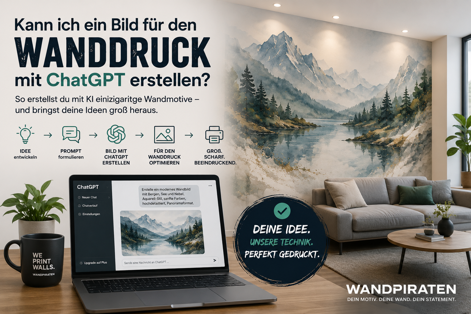 Wandgestaltung zum Artikel: Kann ChatGPT Bilder in 300 dpi erstellen?