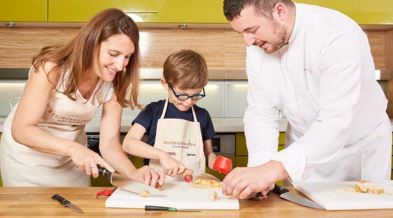 Cours de cuisine parent / enfant à l'Ecole Ducasse