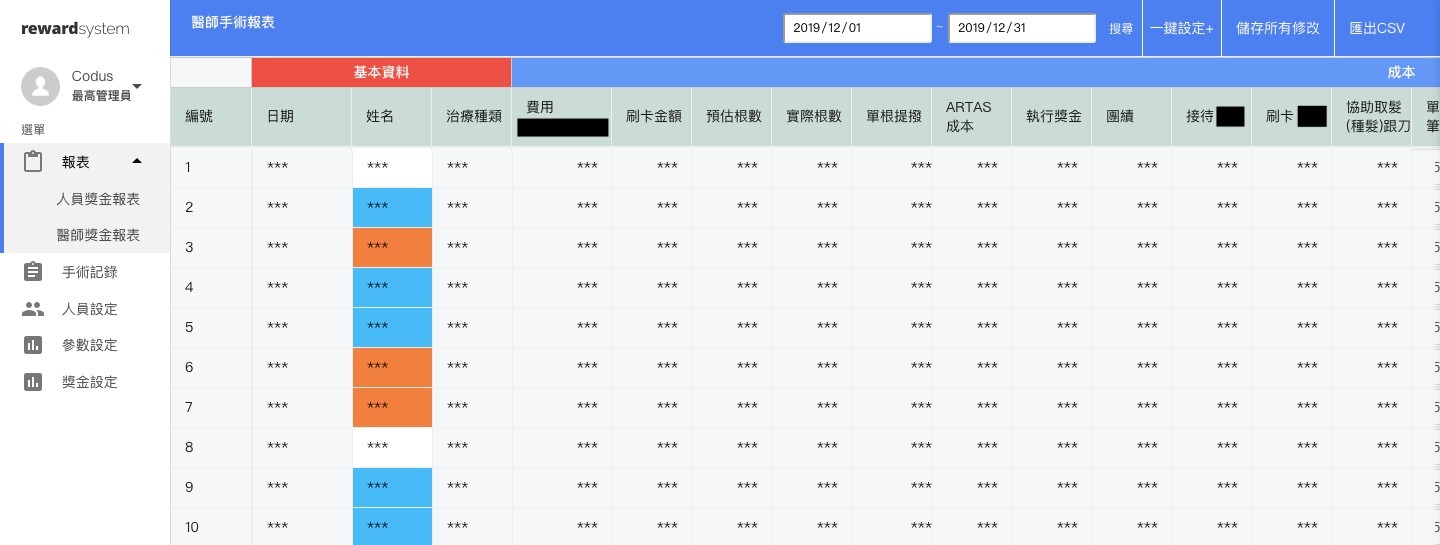 醫師手術報表-系統截圖