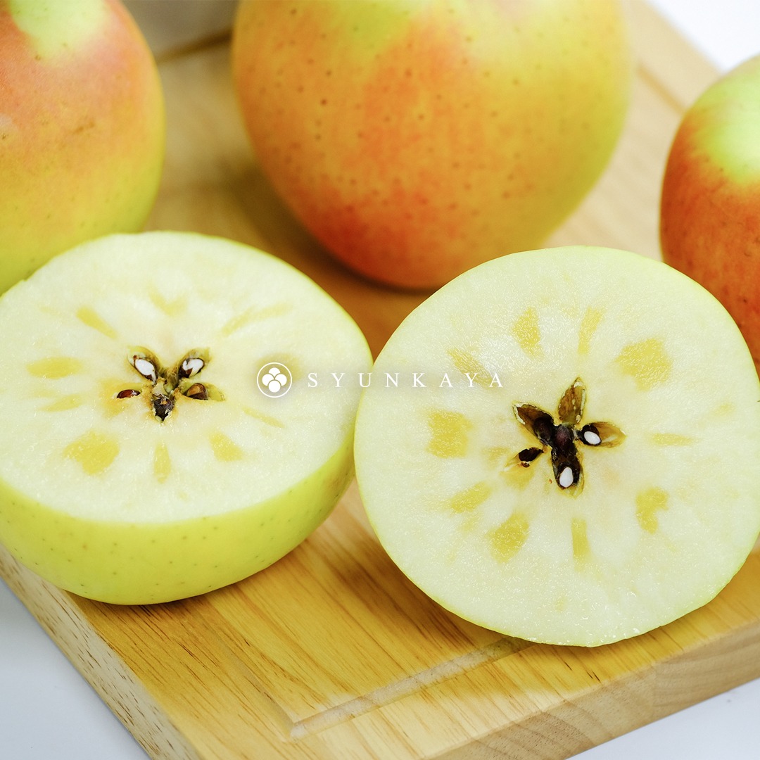 日本のリンゴ、青森のリンゴ、珍しい甘いリンゴ、黄色いリンゴ、明月リンゴギフトギフト
