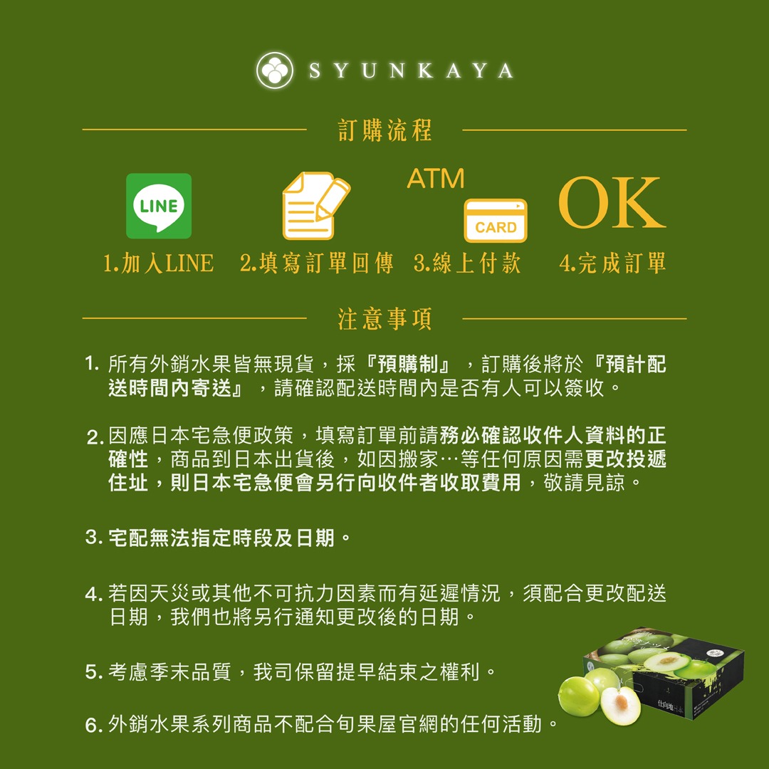 日本向けフルーツ注文の流れ
