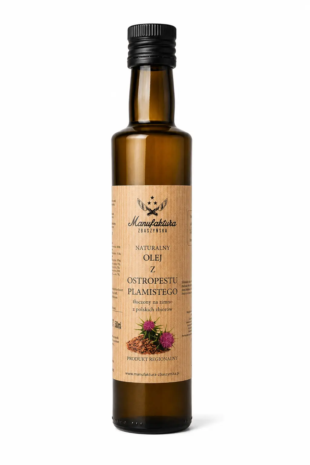 OLEJ Z OSTROPESTU PLAMISTEGO Manufaktura-Zbąszyńska 250 ml (Naturalny z Polskich ziaren)