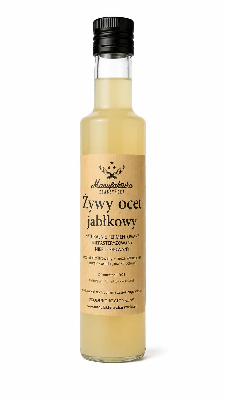 Żywy ocet jabłkowy Manufaktura-Zbąszyńska 250ml