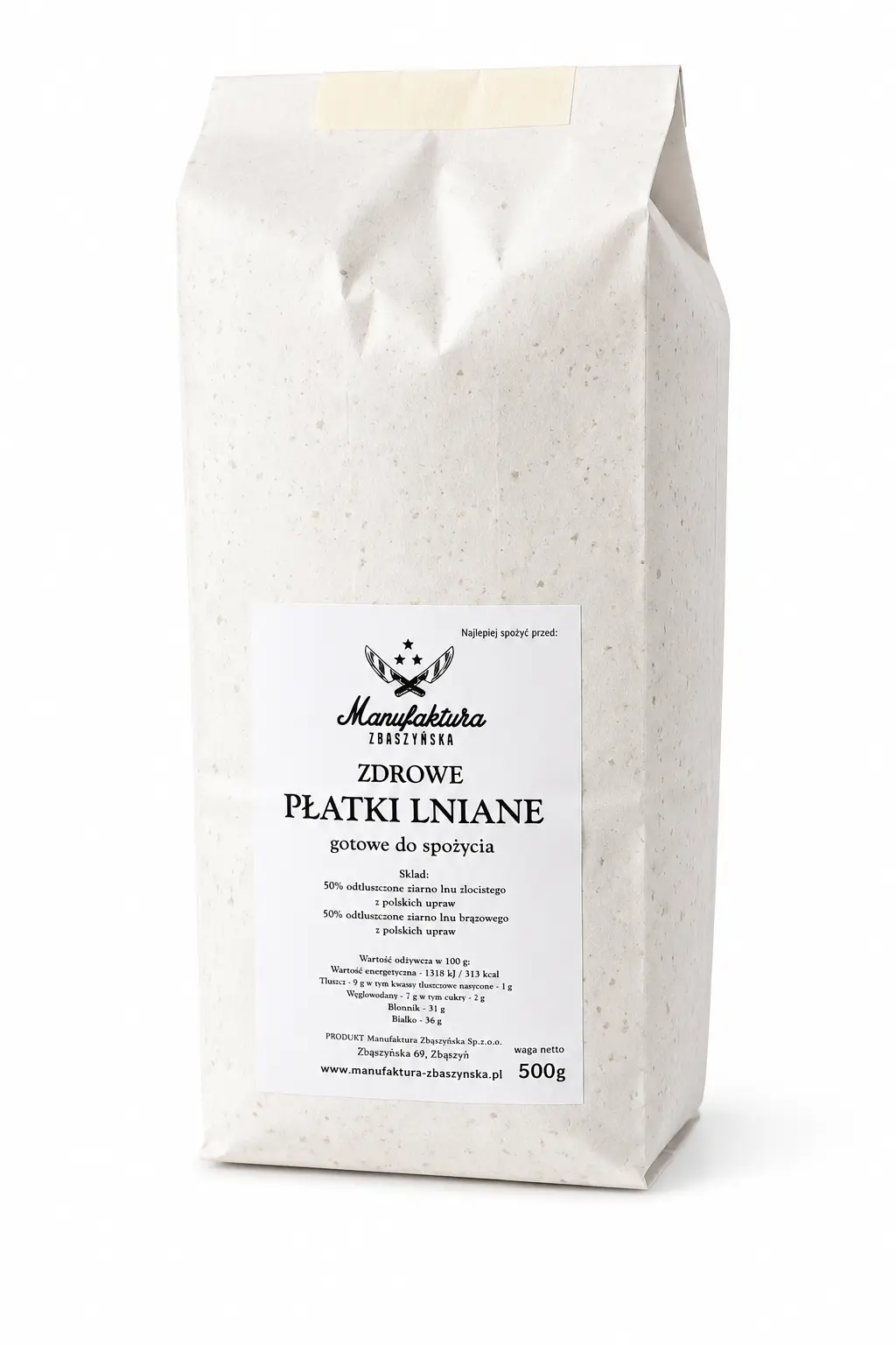 PŁATKI LNIANE ŚNIADANIOWE Manufaktura-Zbąszyńska 500g