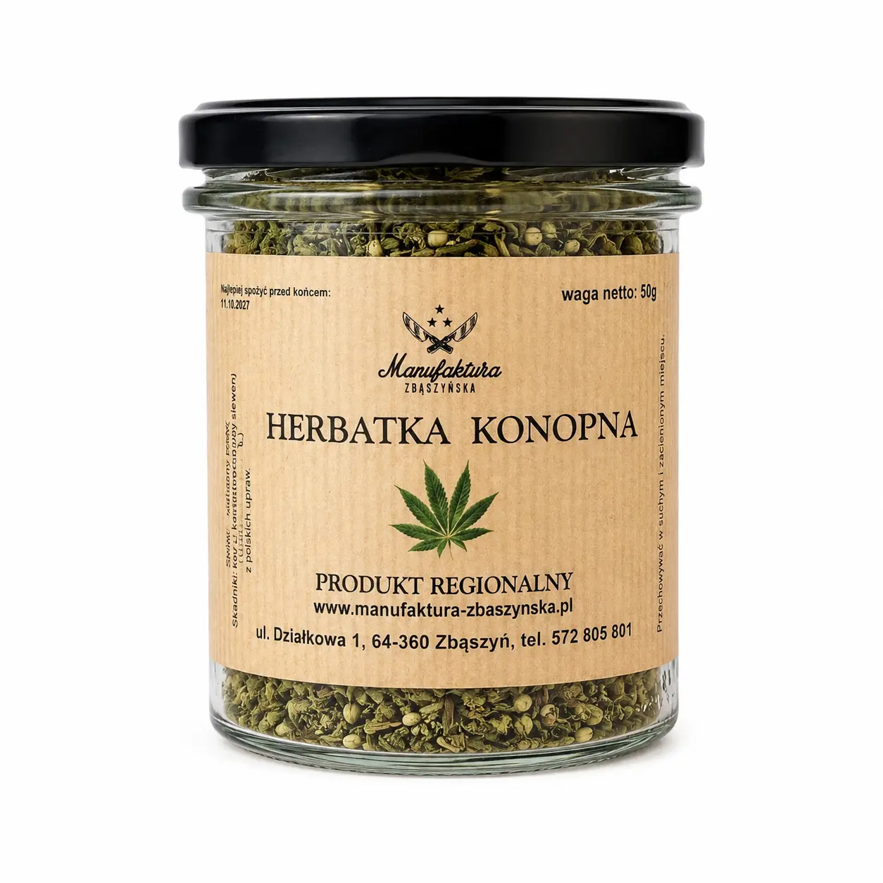 HERBATKA KONOPNA Manufaktura-Zbąszyńska 50g (Słoik)