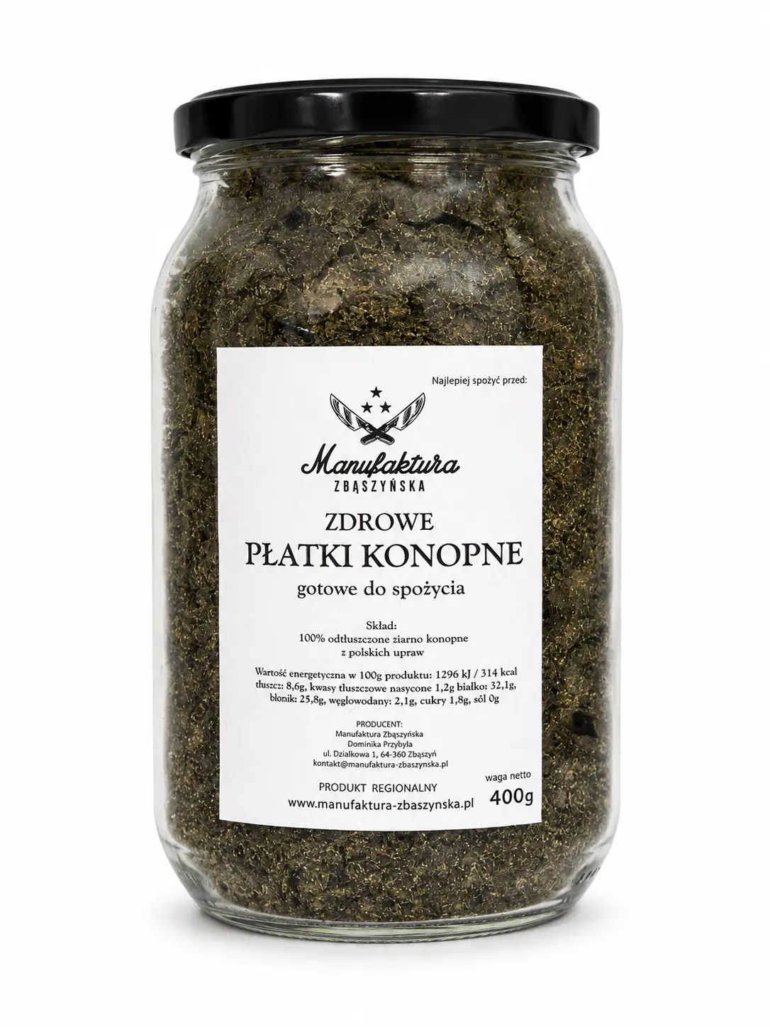 PŁATKI KONOPNE Manufaktura-Zbąszyńska 400g