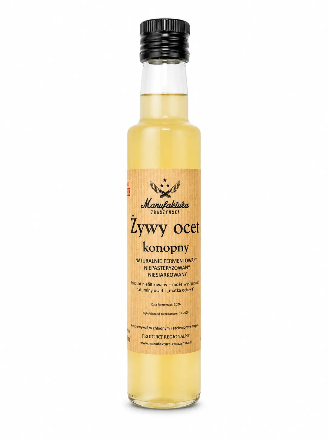 Żywy ocet z konopi Manufaktura-Zbąszyńska 250ml
