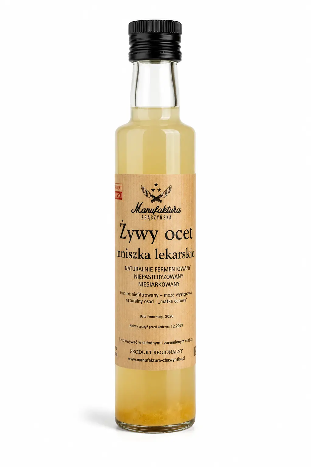 Żywy ocet z kwiatów mniszka lekarskiego Manufaktura-Zbąszyńska 250ml
