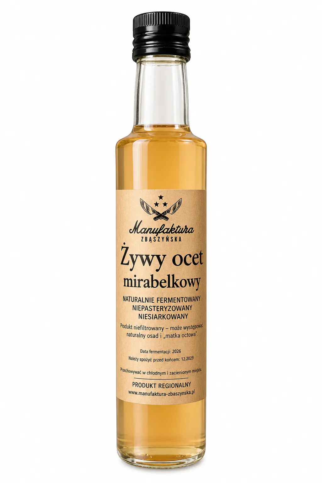 Żywy ocet mirabelkowy Manufaktura-Zbąszyńska 250ml