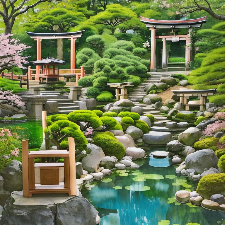 和風庭園のデザインQRコード作例（和婚向け）