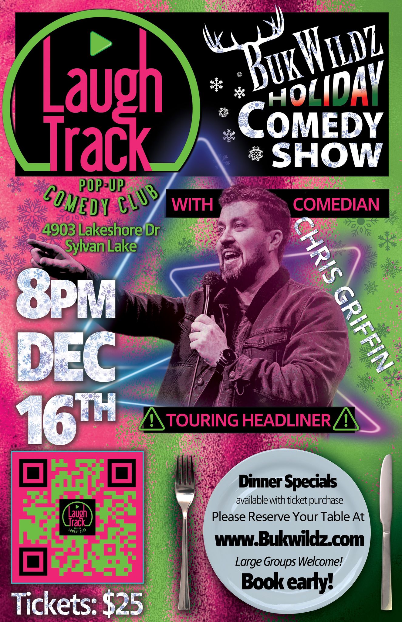 Laugh Track Presents Buk Wildz Holiday Comedy Show with Headliner Chris Griffin