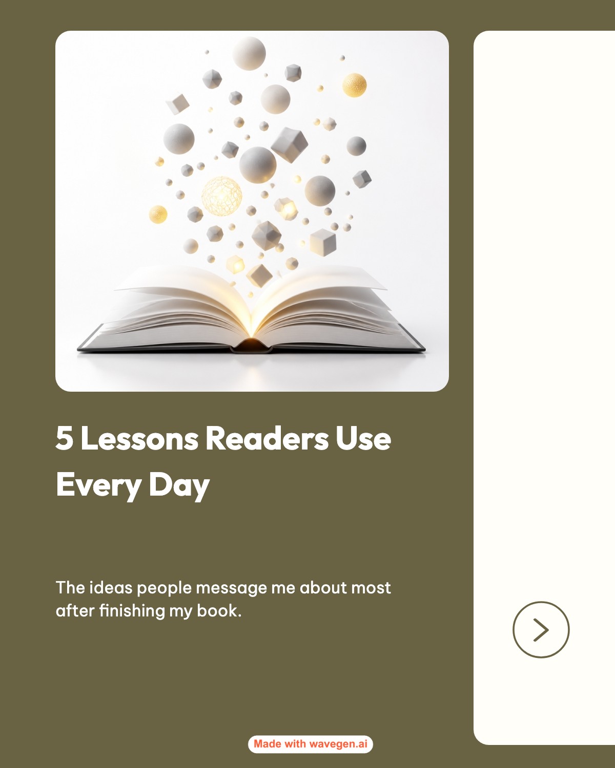 5 lessons from a book — listicle carousel