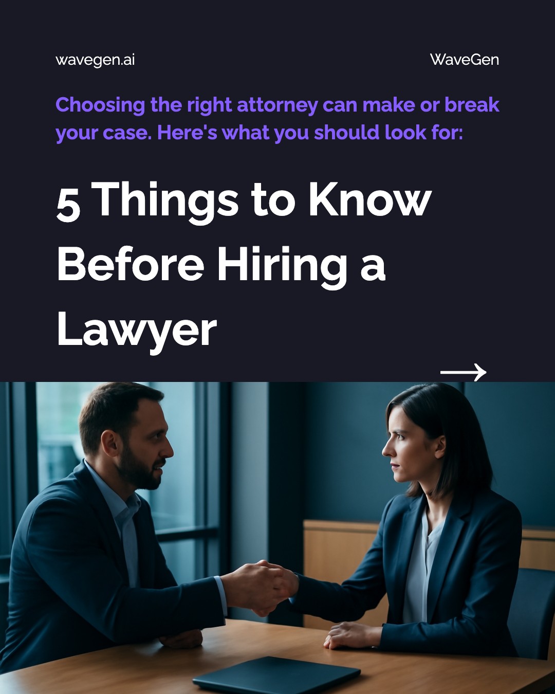 Hiring a Lawyer Tips template preview