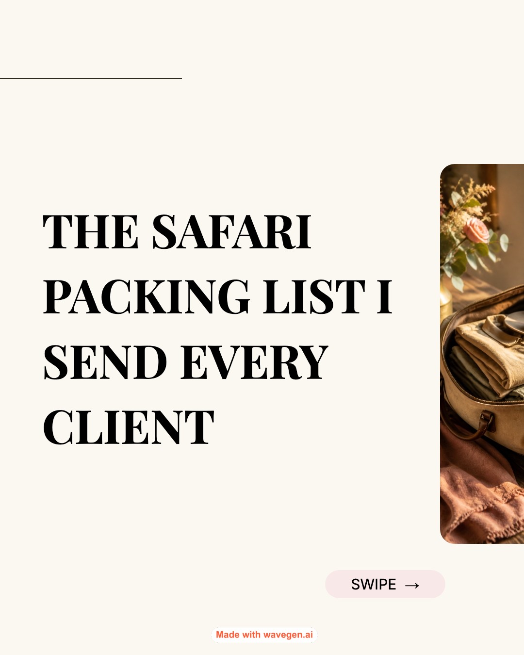 Safari Packing List template preview