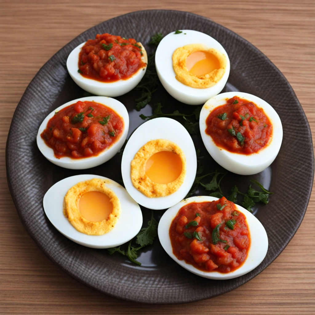 Boiled Eggs with Pepper Sauce