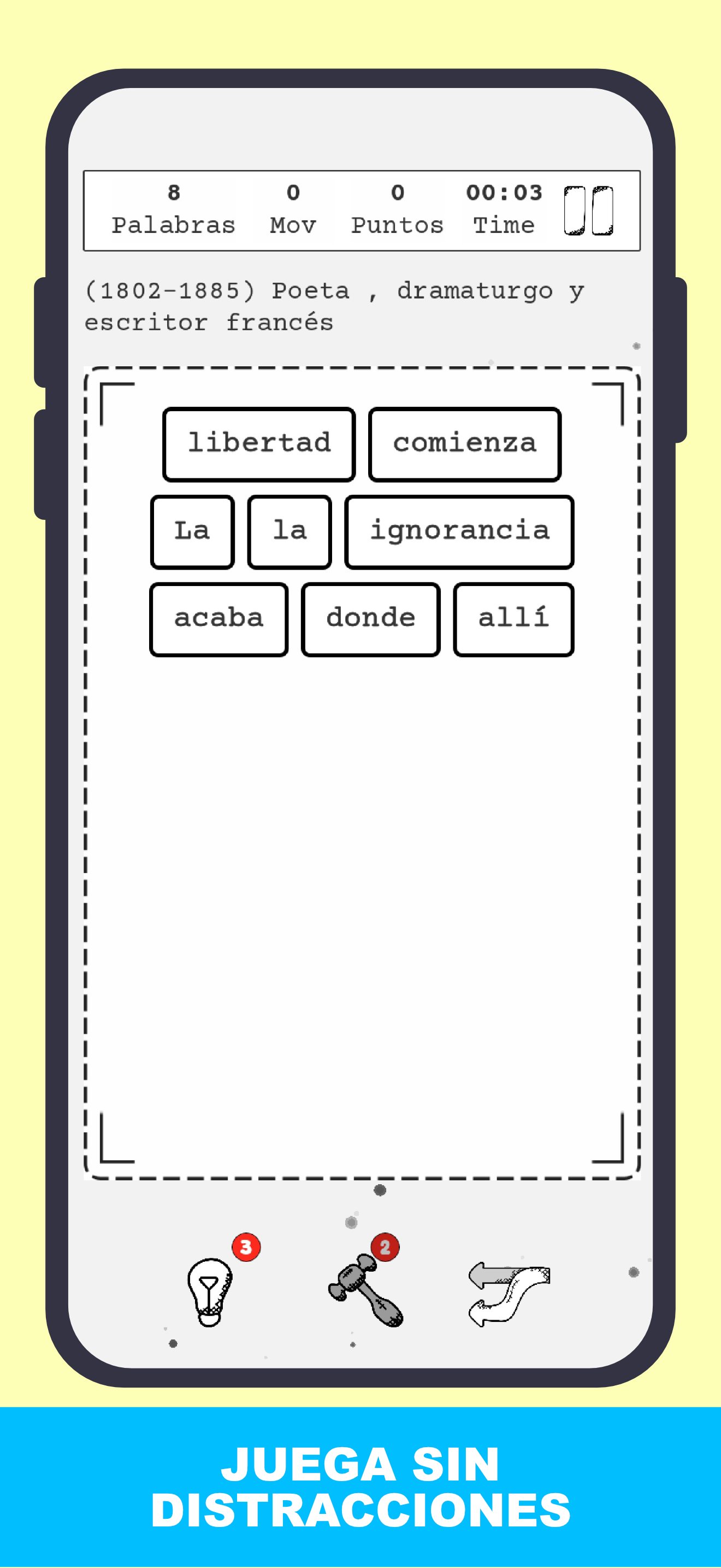 Segunda captura del videojuego Fraseando