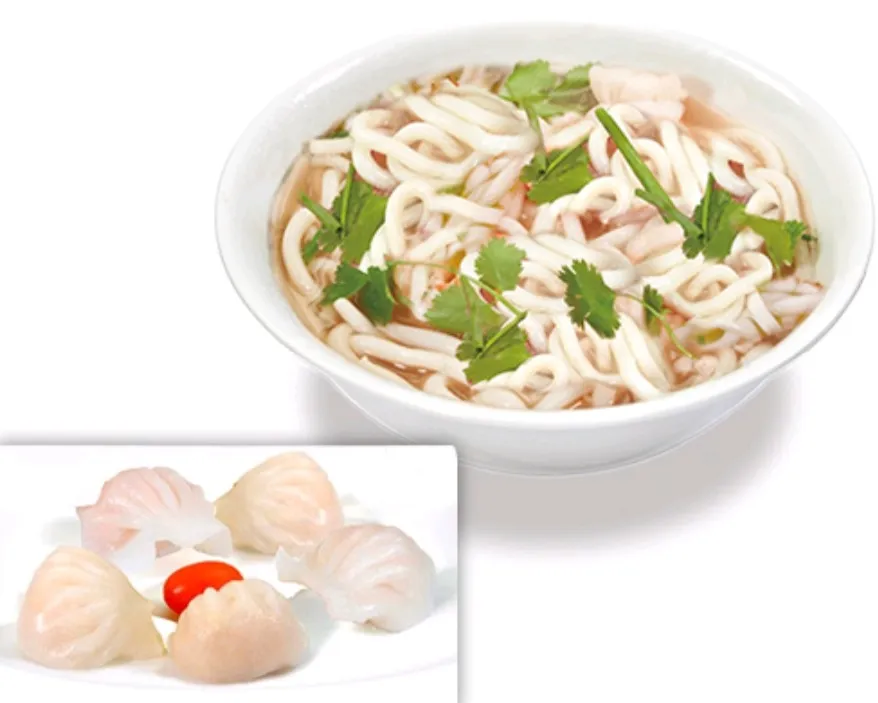 A4. soupe de udon, 5 raviolis(Ha-Kao)