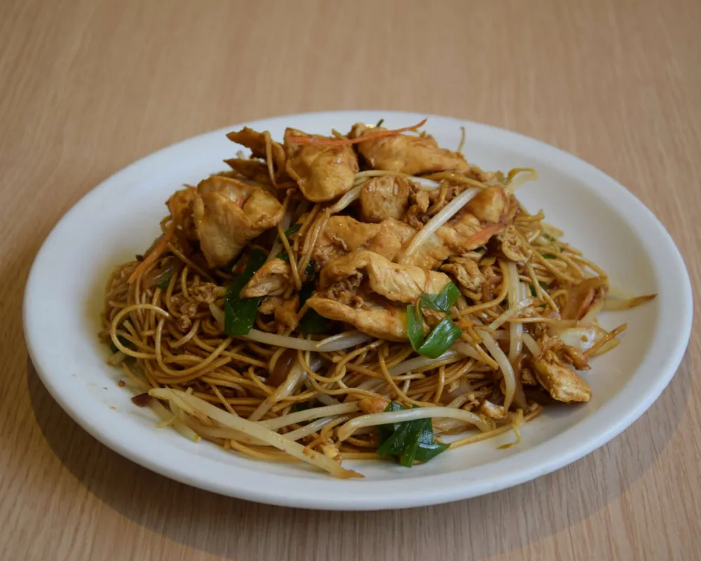 S18. Nouilles sautées au boeuf/poulet