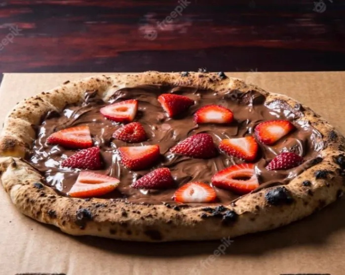 Pizza au Chocolat Fraises