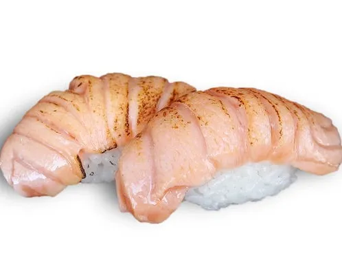 SU10 Sushi saumon flambe, sauce mayonnaise piquante,anguille