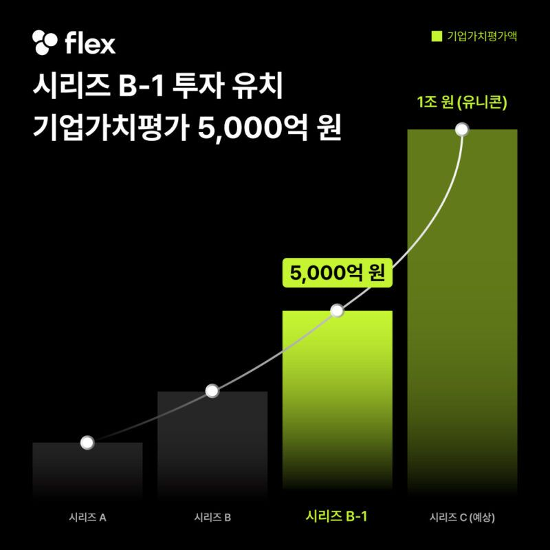 플렉스, 100억 원 규모 시리즈B-1 투자 유치…기업가치 5천억 원 평가
