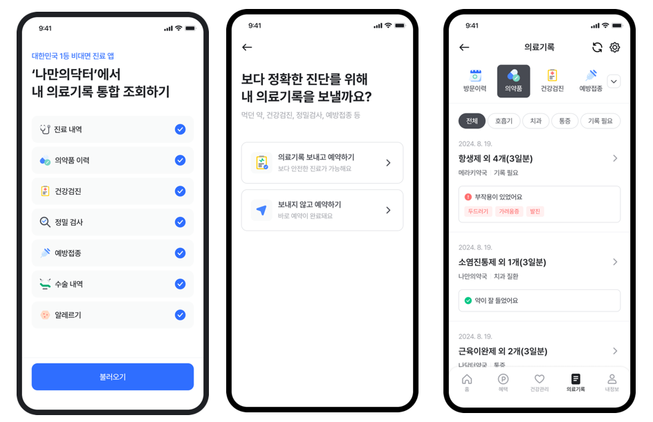 나만의닥터, 의료기록 통합조회 '의료마이데이터 서비스' 공식 출시