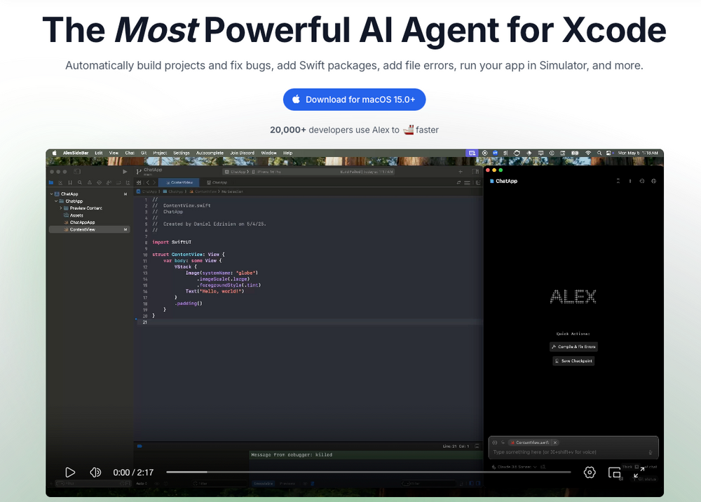 OpenAI, Xcode AI 코딩 어시스턴트 ‘Alex’ 팀 영입