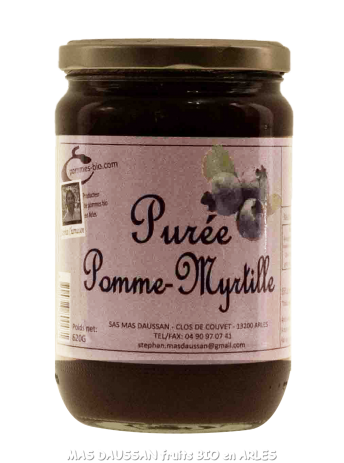purée de pomme myrtille mas daussan