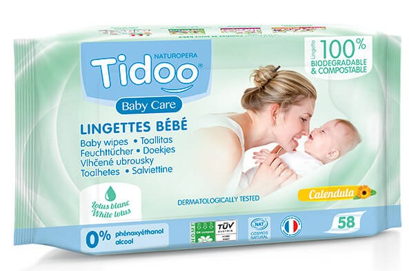 tidoo-58-lingettes-bebe-bio-compostables-calendula