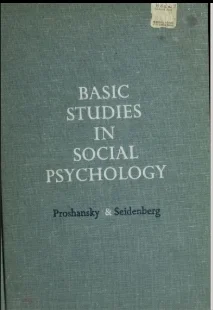 Basic Studies in Social Psychology