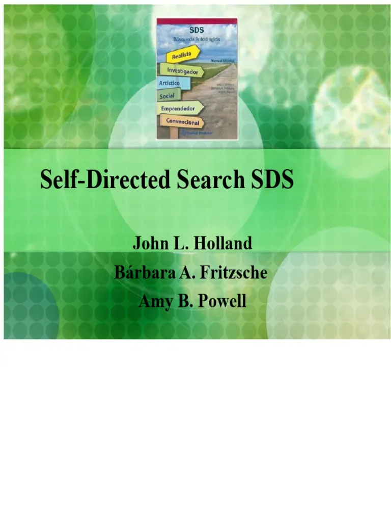 The Self-Directed Search (SDS): Professional User's Guide