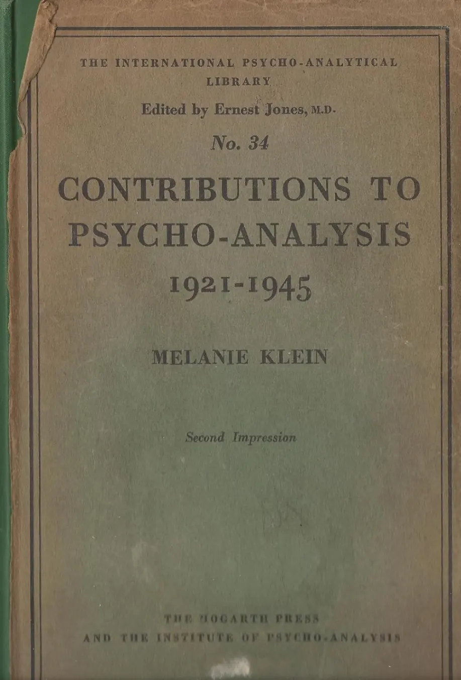 Contributions to Psycho-Analysis, 1921–1945