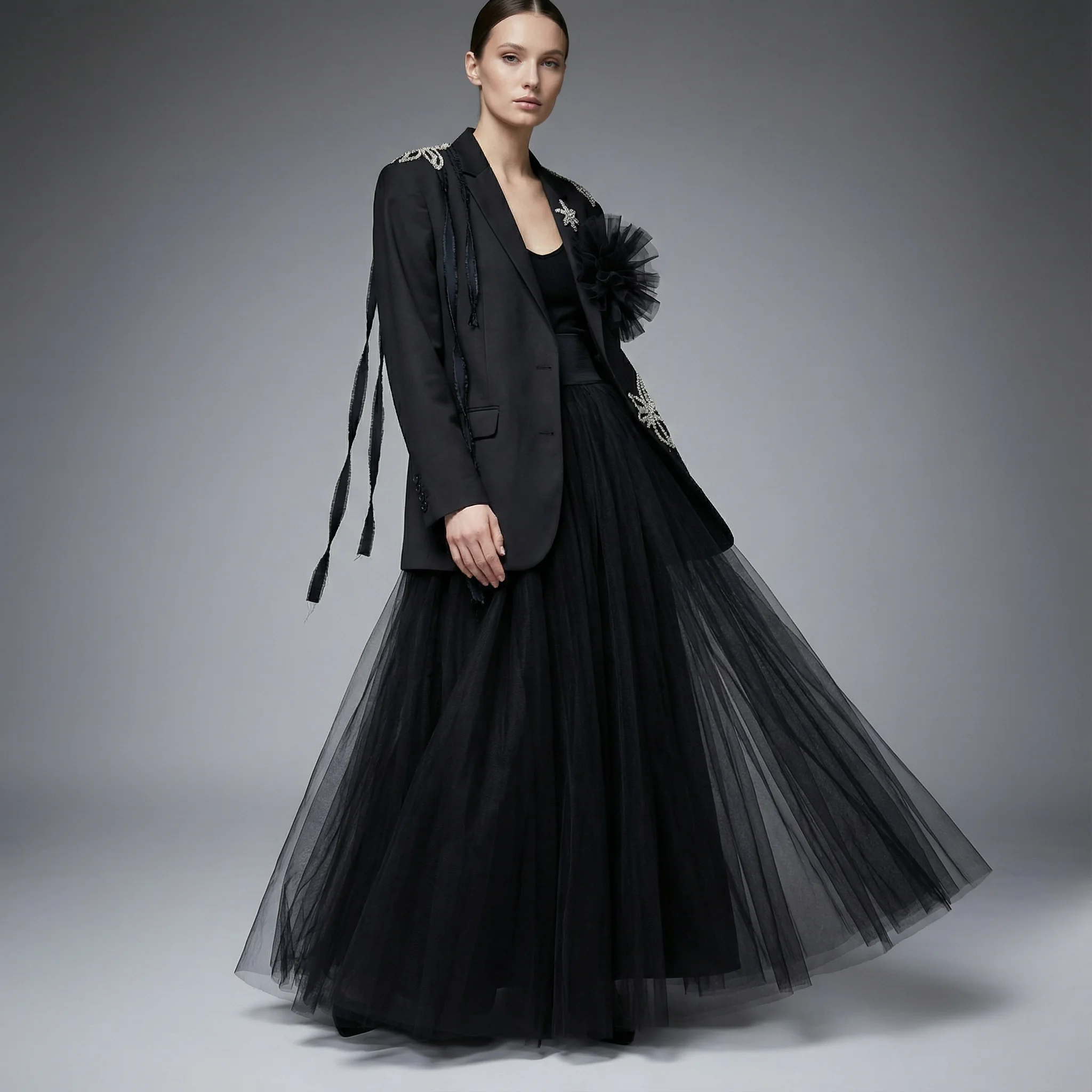 NOCTURNE BLOOM — Upcycled one-of-one blazer