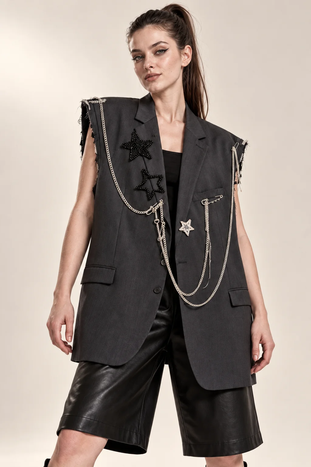 ORBIT — One-of-one vest, upcycled from a blazer, view 3