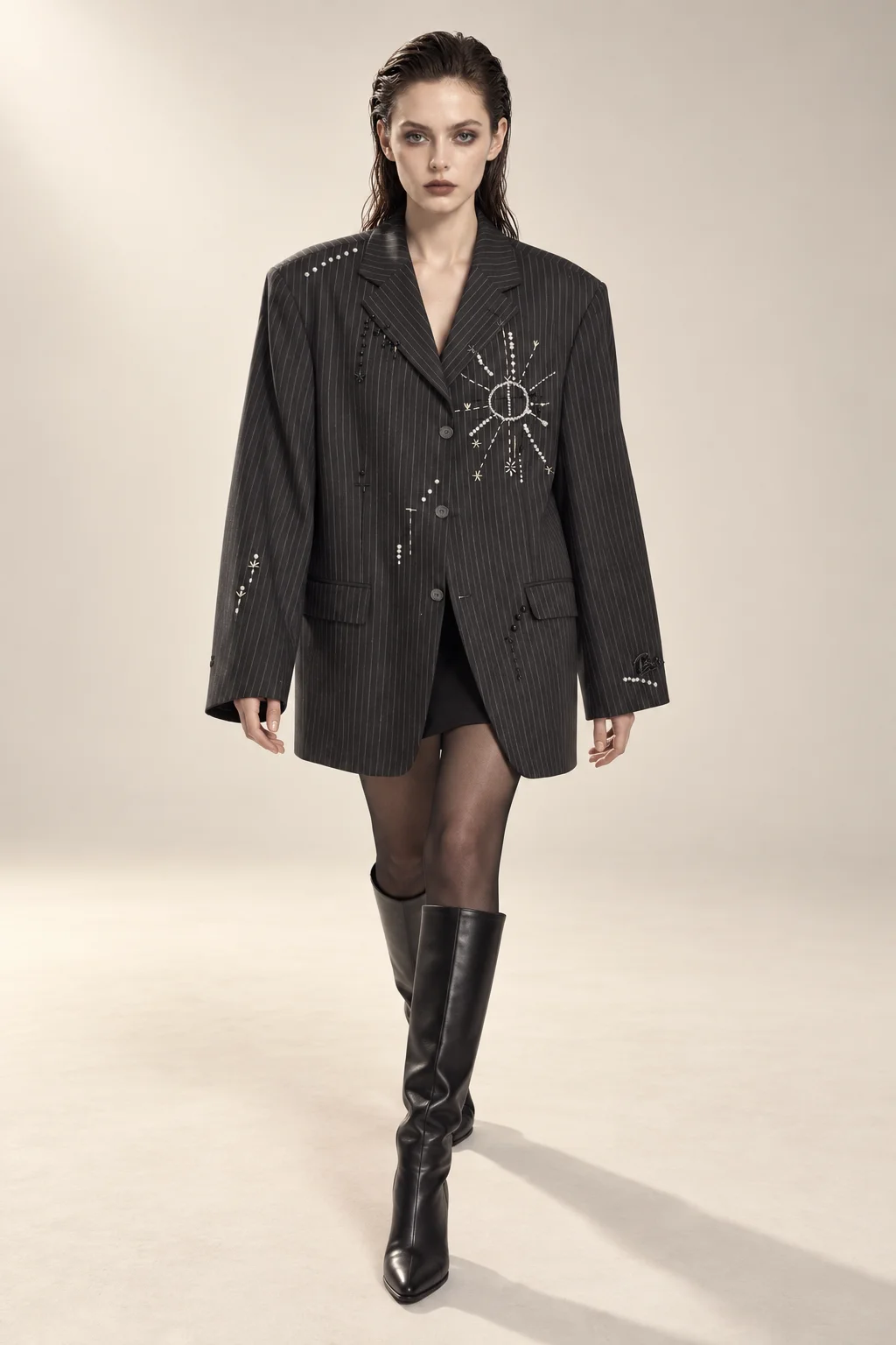 SOLSTICE — Upcycled one-of-one blazer, view 3