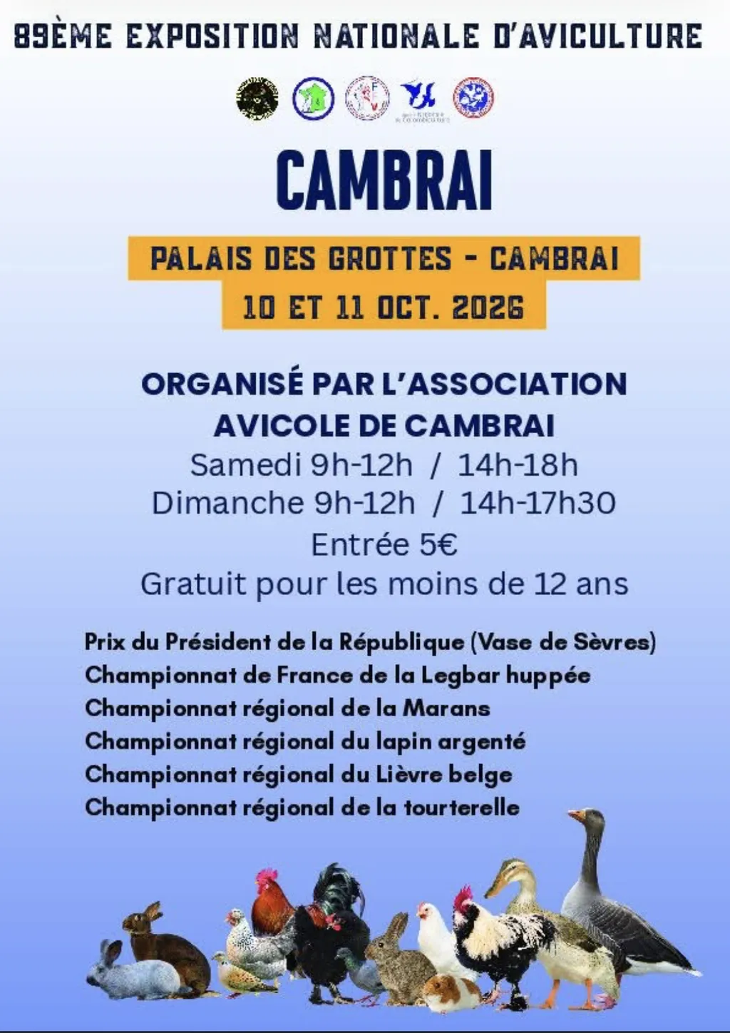 89ème exposition nationale d'aviculture à Cambrai — Événement