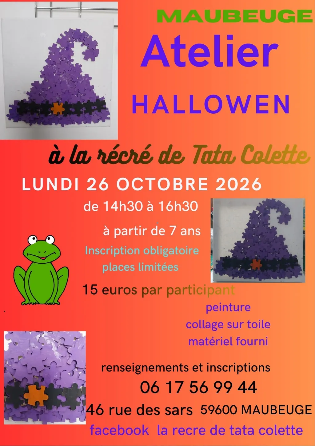 à la récré de tata Colette : Atelier Halloween à Maubeuge — Événement